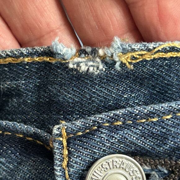 Levi's 501 Button Fly Jeans Men's 36x34 Straight Leg Dark Wash *Inseam 33 - Picture 6 of 6